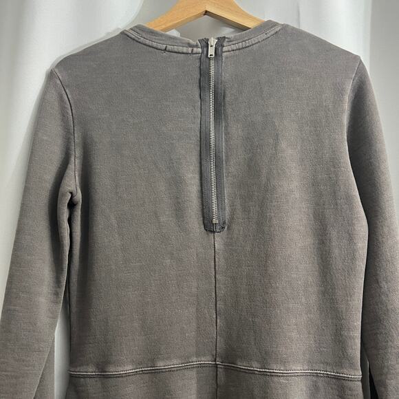 GAP MEDIUM Gray Sweater Dress Long Sleeve Lagenlook with Pockets Distressed Fade - Picture 4 of 11